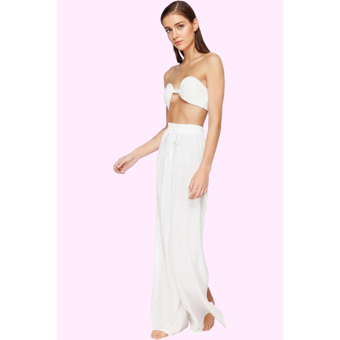 Kadın Relaxed Fit Yüksek Bel Pantolon Yazlık Geniş Paça Plaj Şıklığı Yaz Aylarının Vazgeçilmezi