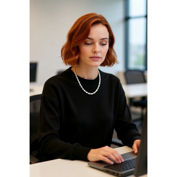 Kadın Relaxed Kalıp Akrilik Triko Tunik Kazak Bisiklet Yaka Düşük Kol Düz Desenli Yırtmaçlı İnce