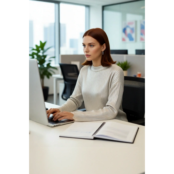 Kadın Relaxed Kalıp Bisiklet Yaka Düşük Kol Ribana Triko Kazak Sonbahar Kış Stili Basic Siluet