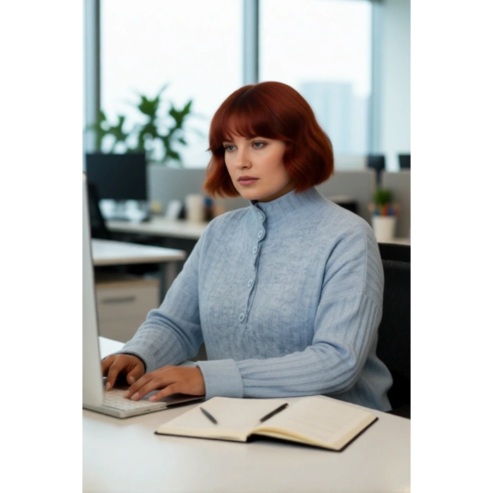 Kadın Relaxed Kalıp Dik Yaka Fitilli Dokuma Düğmeli Triko Kazak Kış Günleri İçin Konfor ve Şıklık