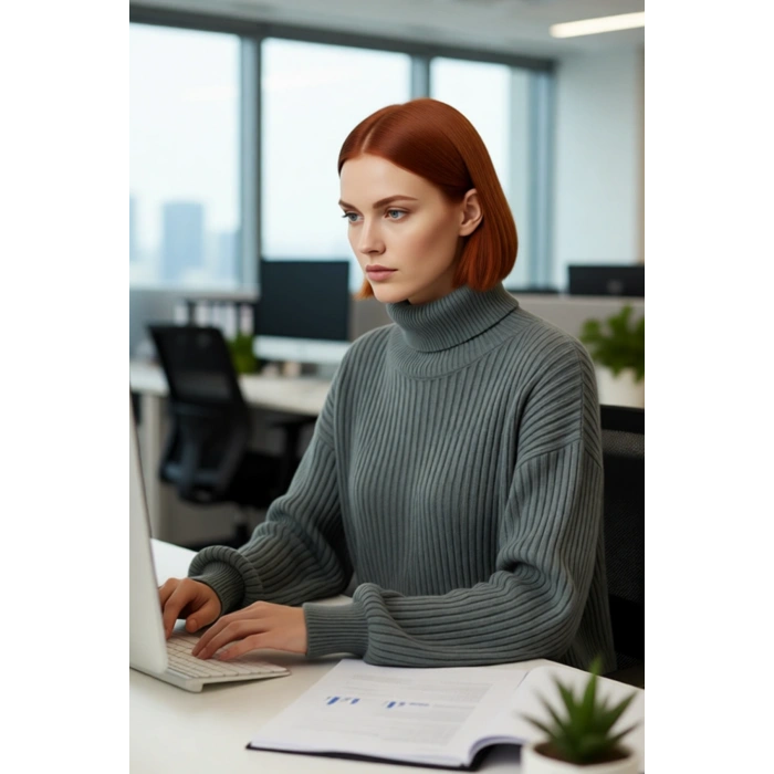 Kadın Relaxed Kesim Balıkçı Yaka Selanik Örgü Kalın Tunik Triko Kazak Kış Günleri Şıklığı Kaliteli