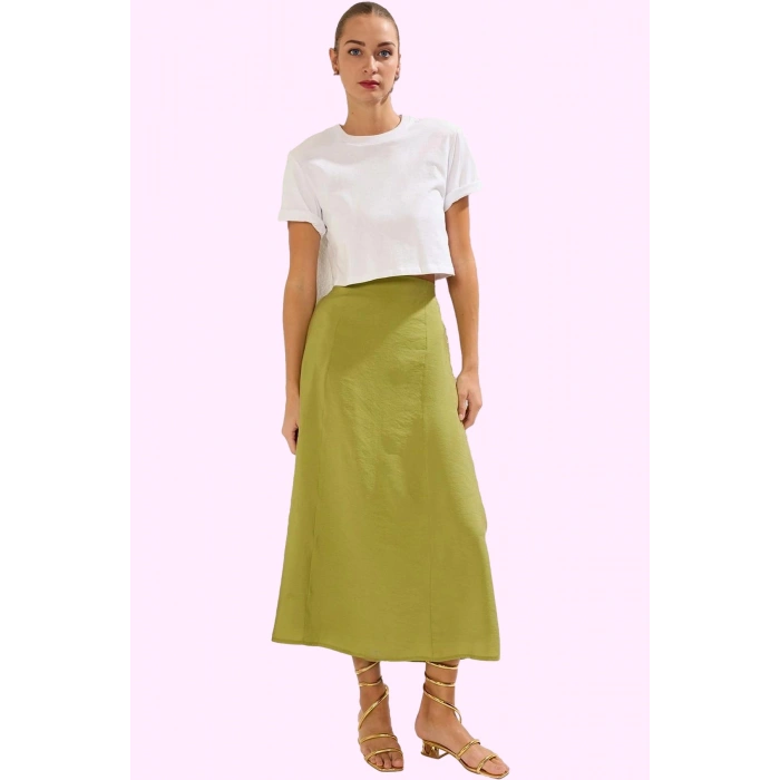 Kadın Renk Casual Maxi Etek 85% Modal 15% Polyester Yazlık Günlük Kullanım Kaliteli Malzeme