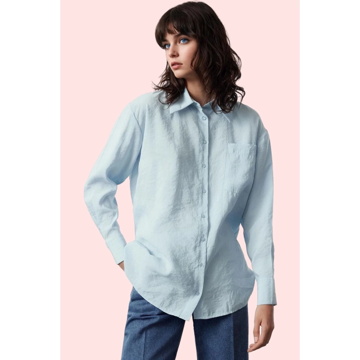Kadın Renk Regular Kalıp Modal Polyester Günlük Kullanım Gömleği Yaz Aylarının Vazgeçilmezi