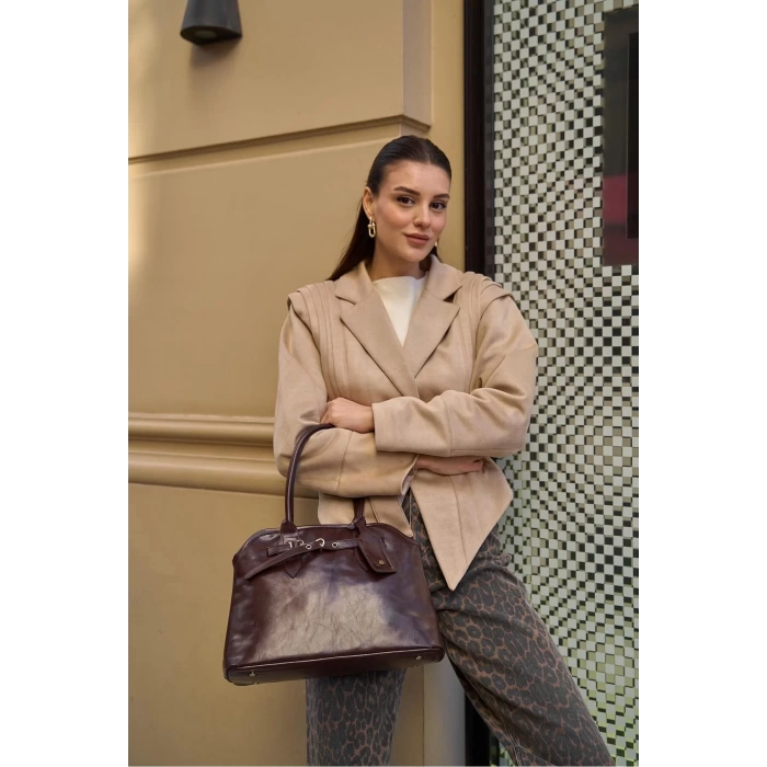 Kadın Retro Stil El Çantası Omuz Askılı Suni Deri Günlük Ve Şık Kombinler İçin Uzun Ömürlü