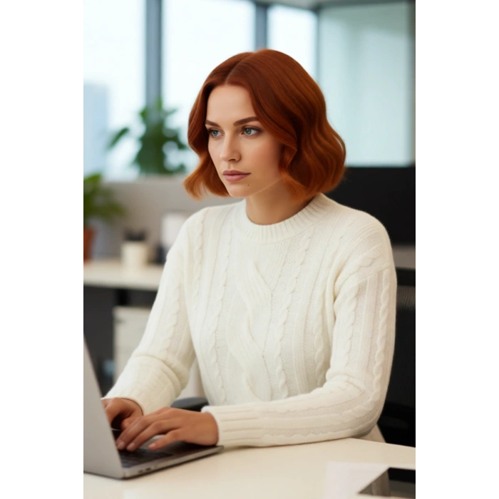 Kadın Saç Örgü Regular Kalıp Triko Kazak Günlük Kullanım Ve Şık Kombinler İçin İdealdir. Kaliteli