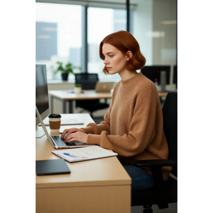 Kadın Salaş Oversize Balon Kol Bisiklet Yaka Selanik Dokuma Uzun Kollu Triko Kazak 100% Akrilik