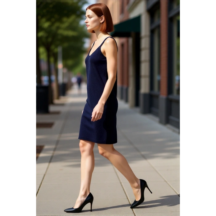 Kadın Shift Kalıp Triko Elbise Havuz Yaka Kolsuz Tasarımıyla Kış Günlük Kombinlerde Şık Ve Rahat Bir