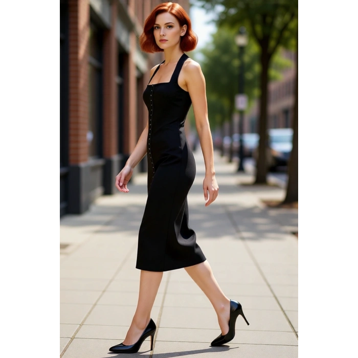 Kadın Şık Askılı Straplez Bodycon Midi Elbise Agraflı Detaylarıyla Gece Davetleri İçin Kaliteli