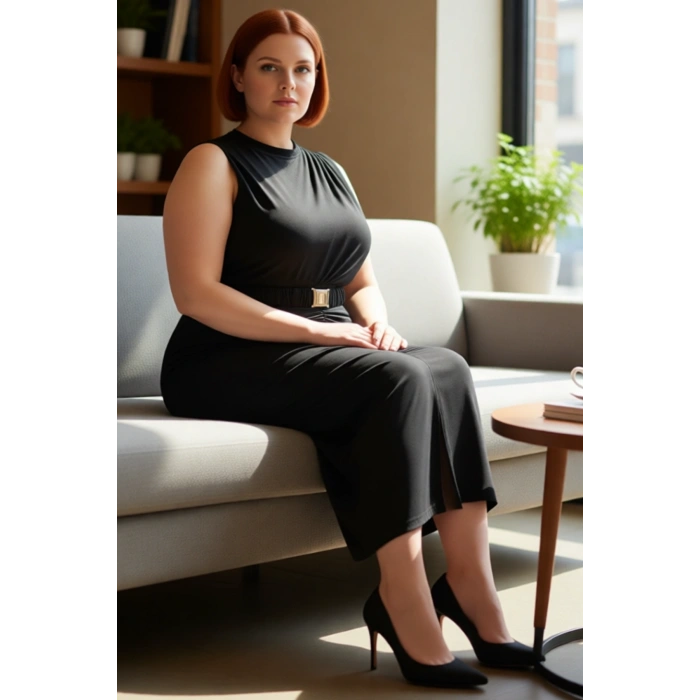 Kadın Şık Bodycon Midi Kolsuz Elbise Örme Kumaş ve Yırtmaç Detaylı Günlük Şıklık Sunar Kaliteli