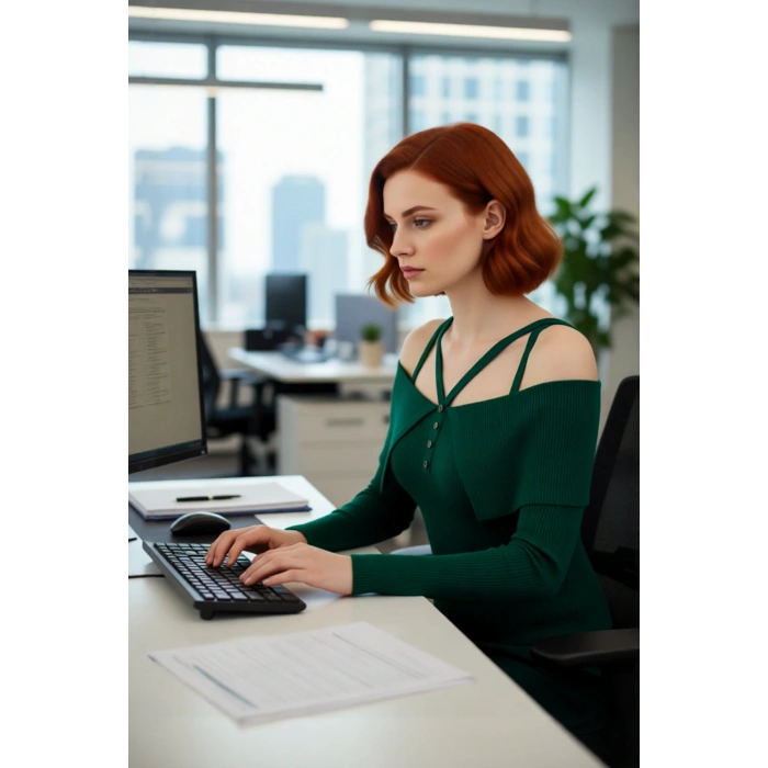 Kadın Şık Carmen Yaka Uzun Kollu Fitted Kesim Fitilli Triko Kazak İlkbahar Sonbahar Stili İçin İdeal