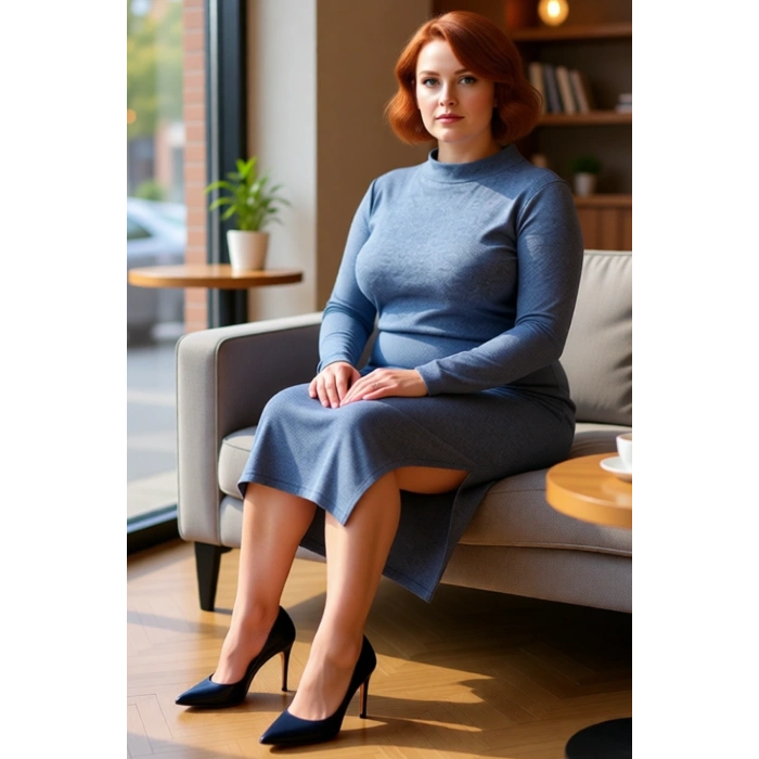 Kadın Şık Midi Boy Yırtmaçlı Örme Elbise Bodycon Kalıp Dik Yaka Uzun Kollu Kış İçin İdeal Kaliteli