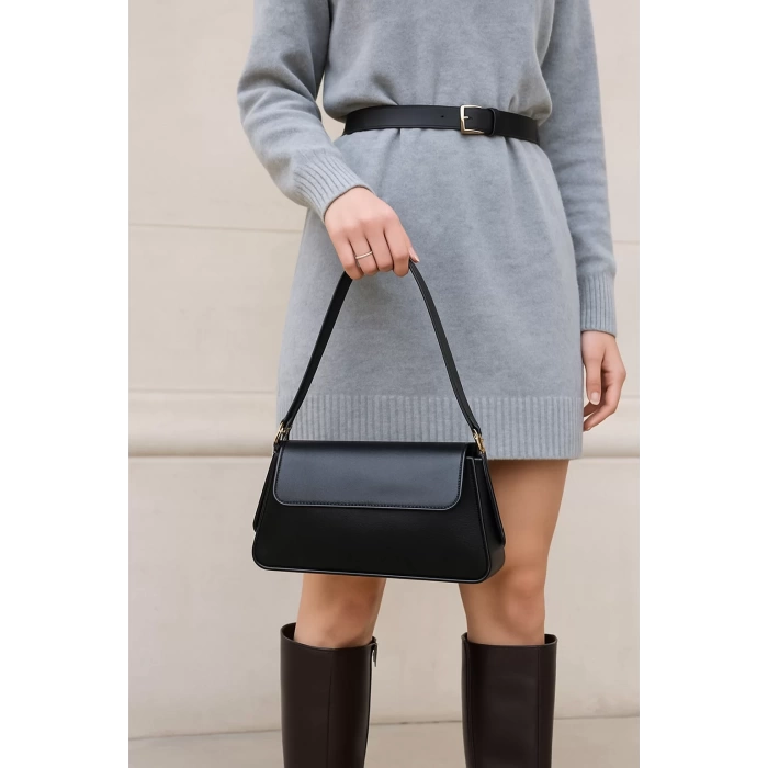 Kadın Şık Minimal Süet Kol Çantası Kapaklı Tasarım Günlük ve Özel Modern Stil Günlük Kullanım İçin