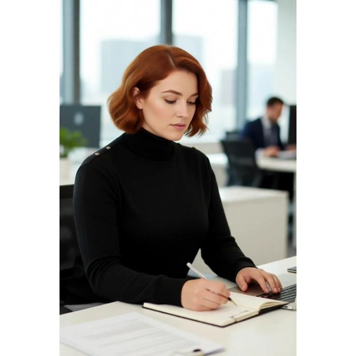 Kadın Siyah Balıkçı Yaka Düğme Detaylı Regular Kalıp İnce Triko Kazak Şık Kışlık Kombinler İçin