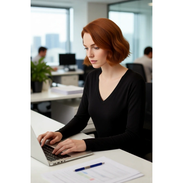 Kadın Siyah V Yaka Triko Kazak Regular Kalıp Standart Kol Günlük Şıklık Sunan Basic Tasarım