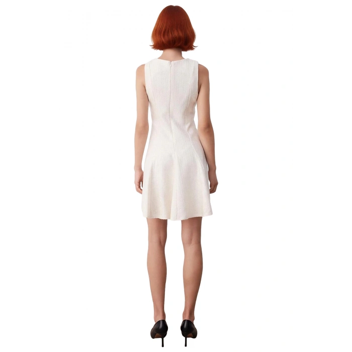 Kadın Skater Kalıp Bisiklet Yaka Tüvit Dokuma Düz Mini Elbise Şık Gündüz Gece Kullanım Kış Sezonu