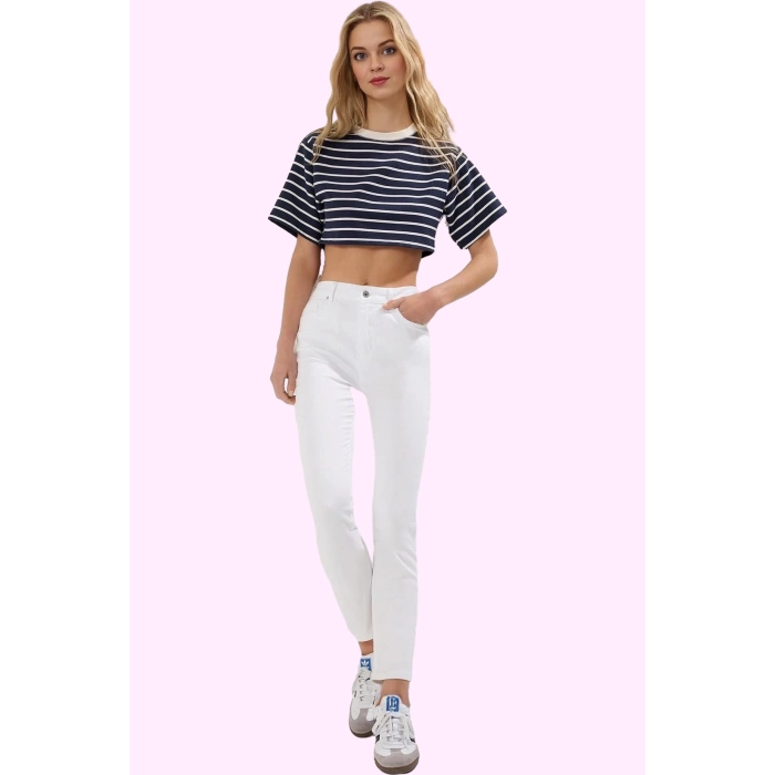 Kadın Skinny Jean Yüksek Bel Stretch Denim Dar Paça Yazlık Günlük Kullanım Kaliteli Malzeme