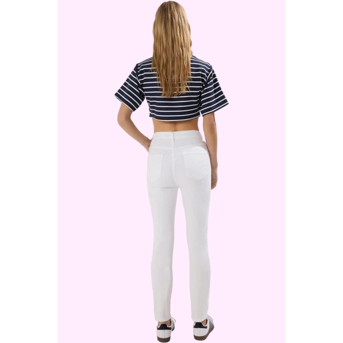 Kadın Skinny Jean Yüksek Bel Stretch Denim Dar Paça Yazlık Günlük Kullanım Kaliteli Malzeme