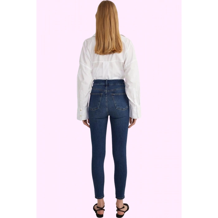 Kadın Skinny Jean Yüksek Bel Stretch Dokuma Günlük Ve İş Hayatı Yaz Aylarının Vazgeçilmezi