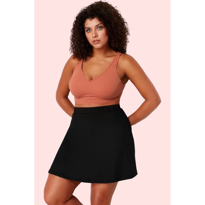 Kadın Şort Etek Yüksek Bel Dar Paça Örme Kumaş Spor Günlük Kullanım Yaz Aylarının Vazgeçilmezi