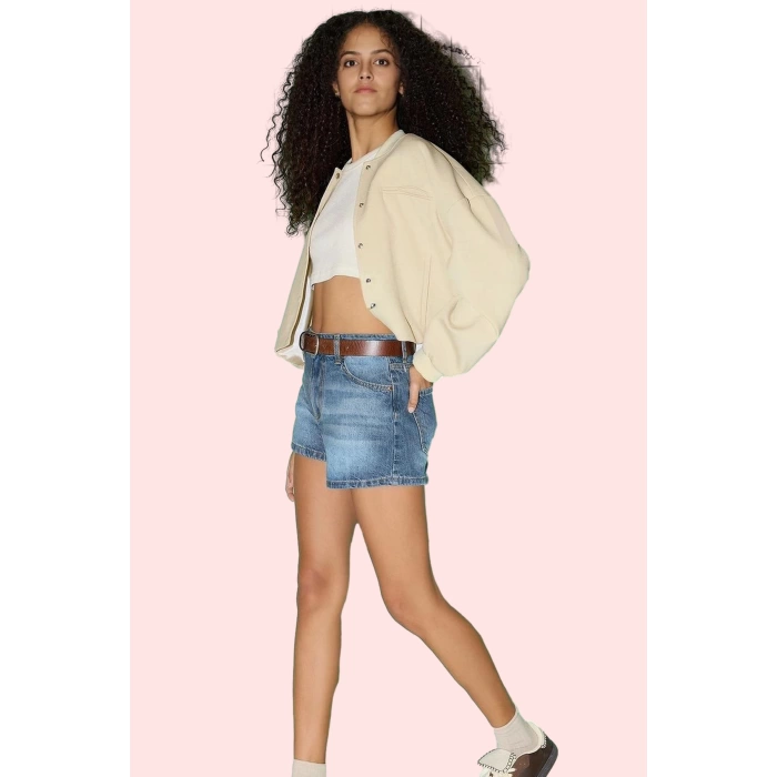 Kadın Şort Pamuk Denim City Short Kalıp Geniş Paça Günlük Kullanım Yaz Aylarının Vazgeçilmezi