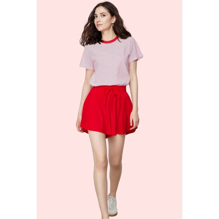 Kadın Straight Kalıp Şort Polyester Rahat Günlük Yaz Stilleri Hafta Sonu Dayanıklı Malzeme