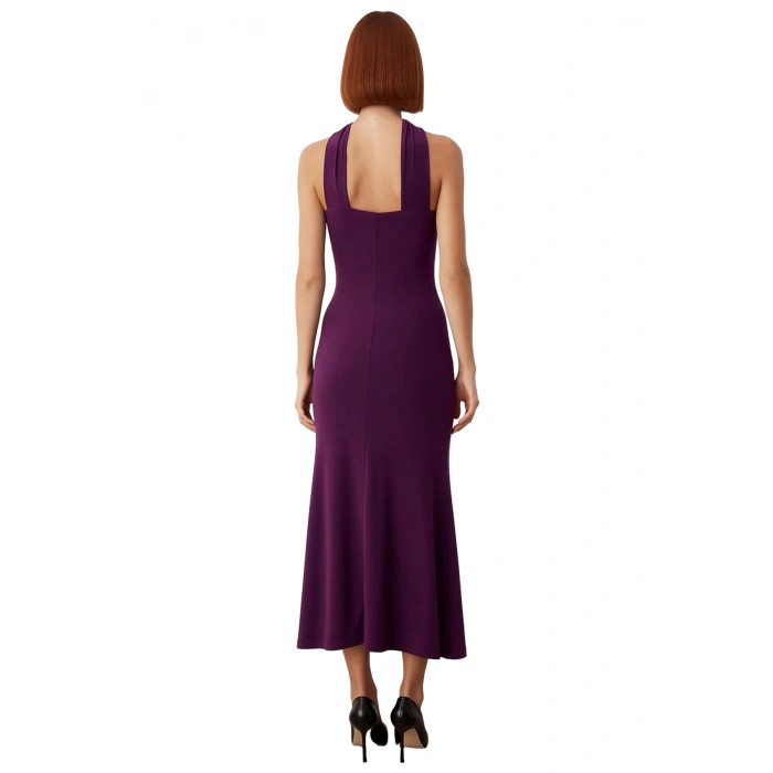 Kadın Straplez Skater Maxi Elbise Özel Davetler İçin Şık Ve Zarif Düz Örme Tasarım İle Göz