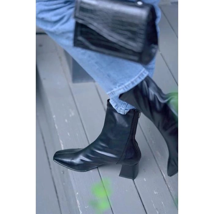 Kadın Streç Küt Model Bootie Siyah