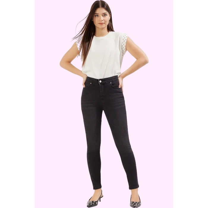Kadın Stretch Denim Skinny Jean Günlük Kullanım İçin Yüksek Bel Yaz Aylarının Vazgeçilmezi