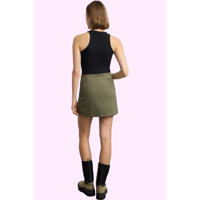 Kadın Süet Dokuma Mini Etek A line Kesim Casual Stil Günlük Kullanım Yaz Aylarının Vazgeçilmezi
