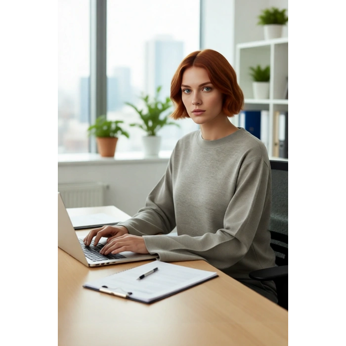 Kadın Sürdürülebilir Akrilik Materyal Regular Kalıp Uzun İspanyol Kol Triko Kazak Kış Modası