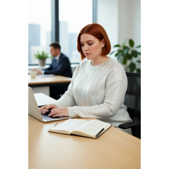 Kadın Triko Gümüş Varak Saç Örgü Crop Bisiklet Yaka Kışlık Rahat Günlük Kazak Stili Kaliteli