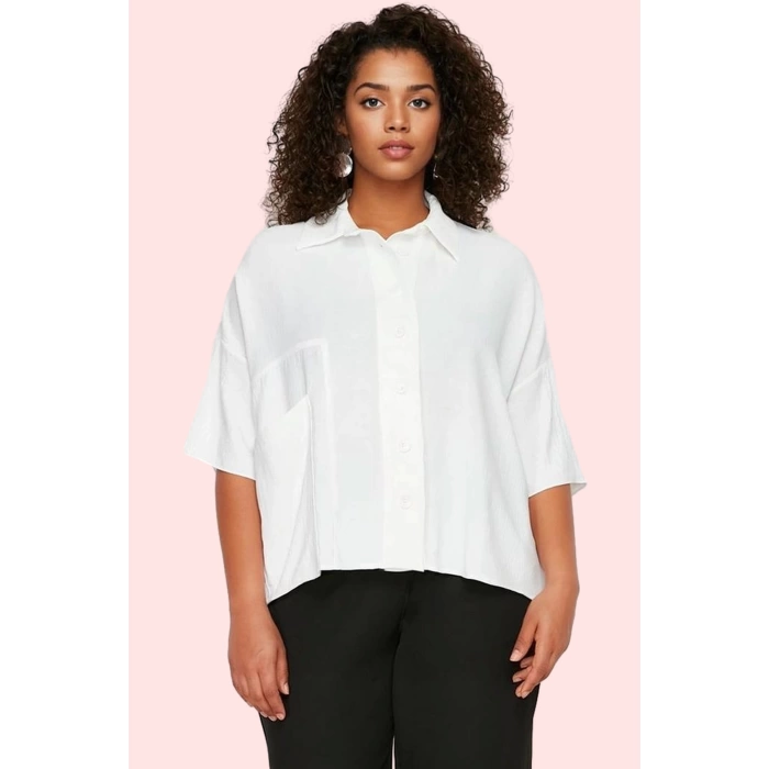 Kadın Truvakar Kol Polyester Dokuma Gömlek Oversize Kalıp Günlük Şıklık Yaz Aylarının Vazgeçilmezi