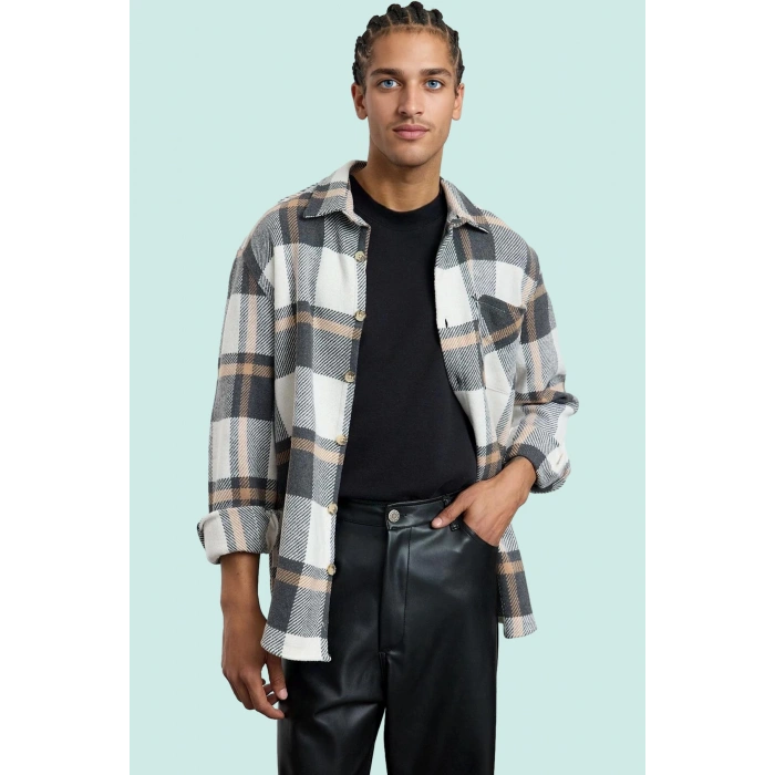 Kadın Unisex Kışlık Flanel Oduncu Gömlek Ekose Desen Regular Fit Yaz Aylarının Vazgeçilmezi