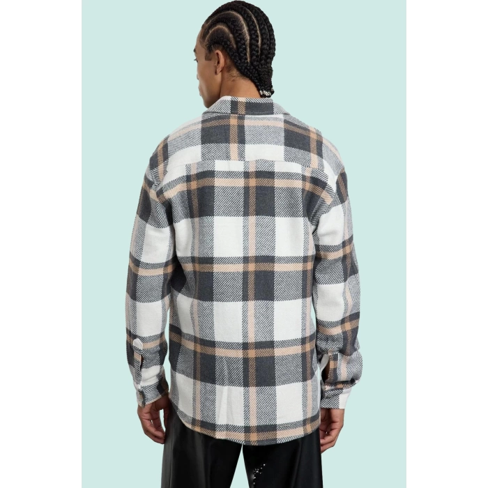 Kadın Unisex Kışlık Flanel Oduncu Gömlek Ekose Desen Regular Fit Yaz Aylarının Vazgeçilmezi