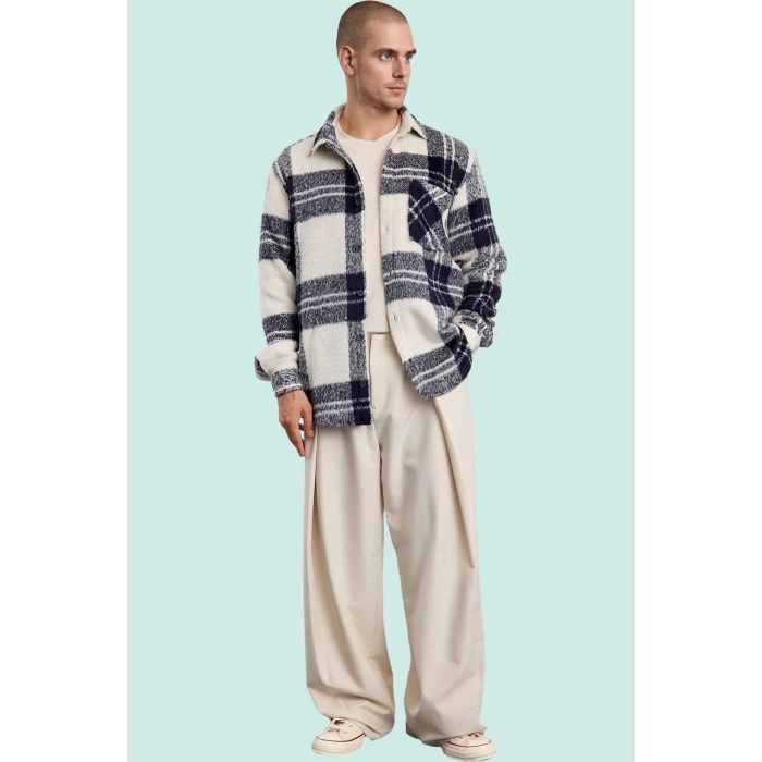 Kadın Unisex Oversize Flanel Ekose Gömlek Ceket Uzun Kol Kışlık Yaz Aylarının Vazgeçilmezi