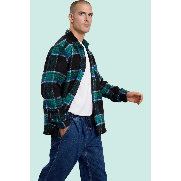 Kadın Unisex Oversize Flanel Ekose Gömlek Ceket Uzun Kol Kışlık Yaz Aylarının Vazgeçilmezi