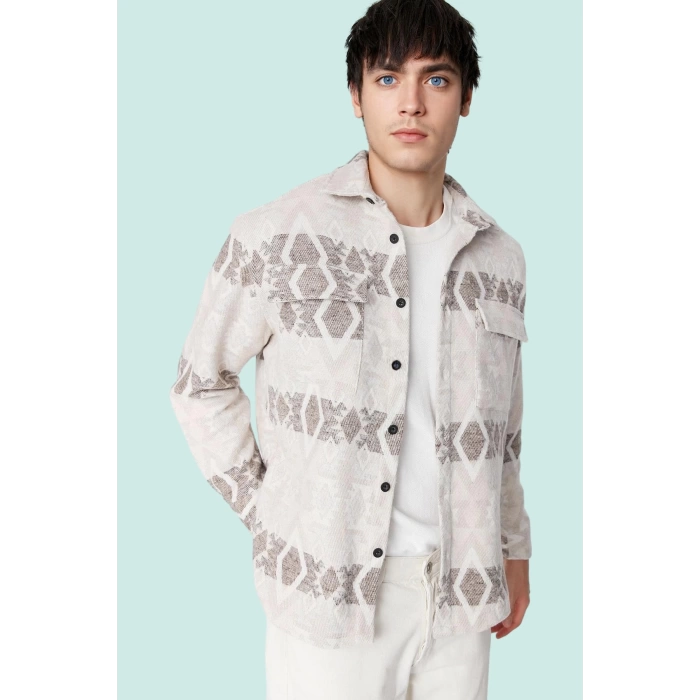 Kadın Unisex Regular Fit Etnik Desenli Oduncu Gömlek Kışlık Casual Tarz Yaz Aylarının Vazgeçilmezi