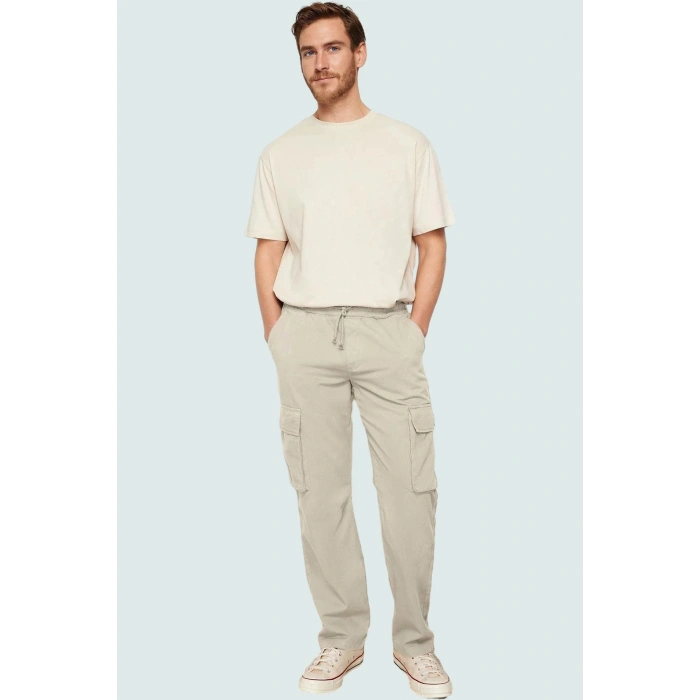 Kadın Unisex Regular Fit Kargo Pantolon Pamuk Gabardin Kumaş Günlük Kullanım Modern Tasarım