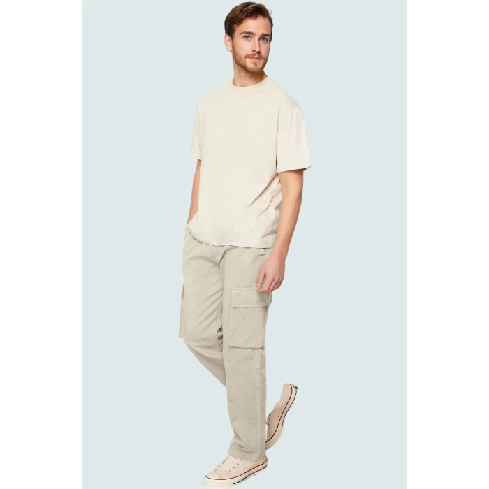 Kadın Unisex Regular Fit Kargo Pantolon Pamuk Gabardin Kumaş Günlük Kullanım Modern Tasarım