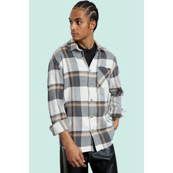 Kadın Unisex Regular Fit Kışlık Kareli Ekose Oduncu Gömlek Basic Siluet Yaz Aylarının Vazgeçilmezi