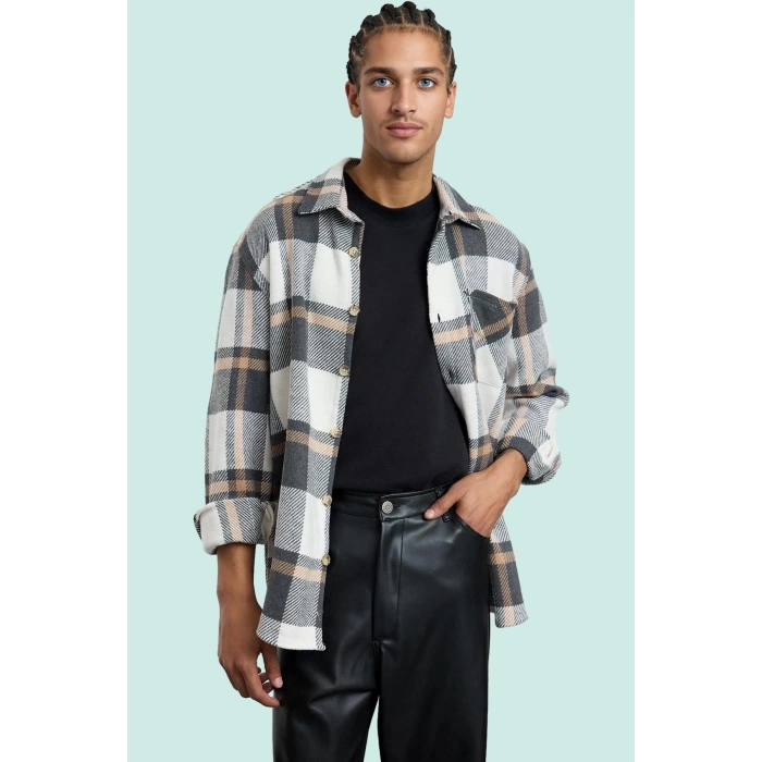 Kadın Unisex Regular Fit Kışlık Kareli Ekose Oduncu Gömlek Basic Siluet Yaz Aylarının Vazgeçilmezi