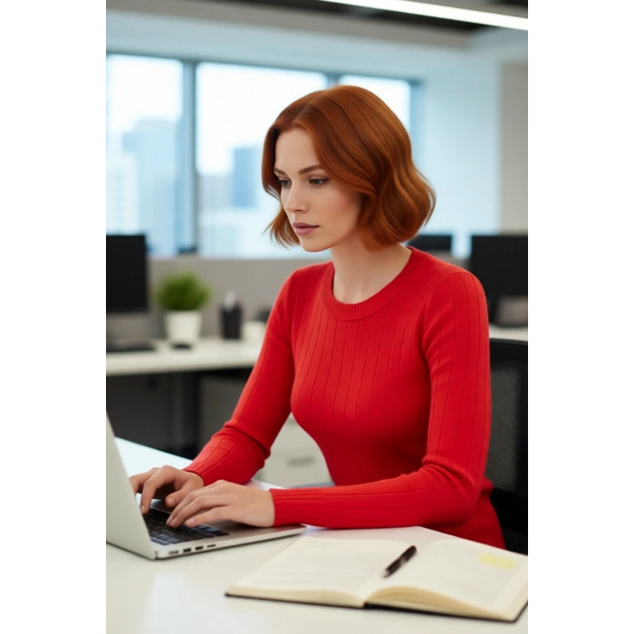 Kadın Uzun Kollu Basic Fitted Bisiklet Yaka Triko Kazak İlkbahar Sonbahar Günlerine Şıklık Katıyor