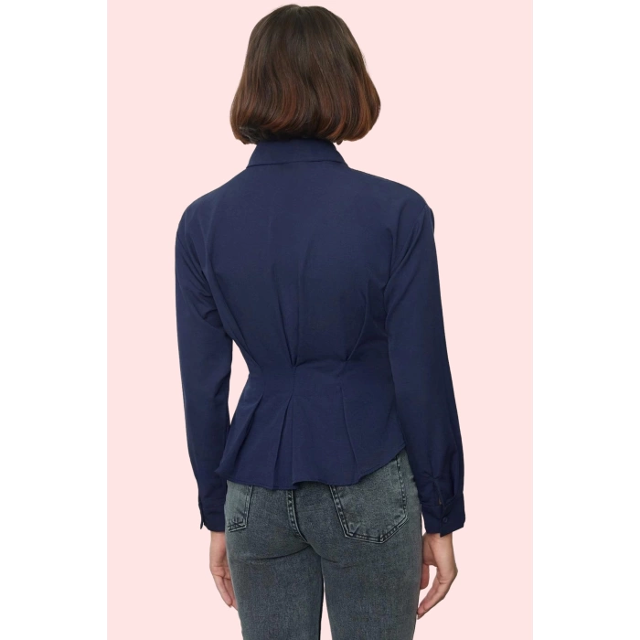 Kadın Uzun Kollu Gömlek Pamuk Polyester Terrycotton Kumaş Günlük Kullanım Kaliteli Malzeme