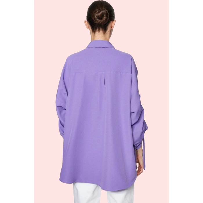 Kadın Uzun Kollu Pamuklu Gömlek; Ramadan Koleksiyonu Rahat Kalıp Günlük Stil Modern Tasarım