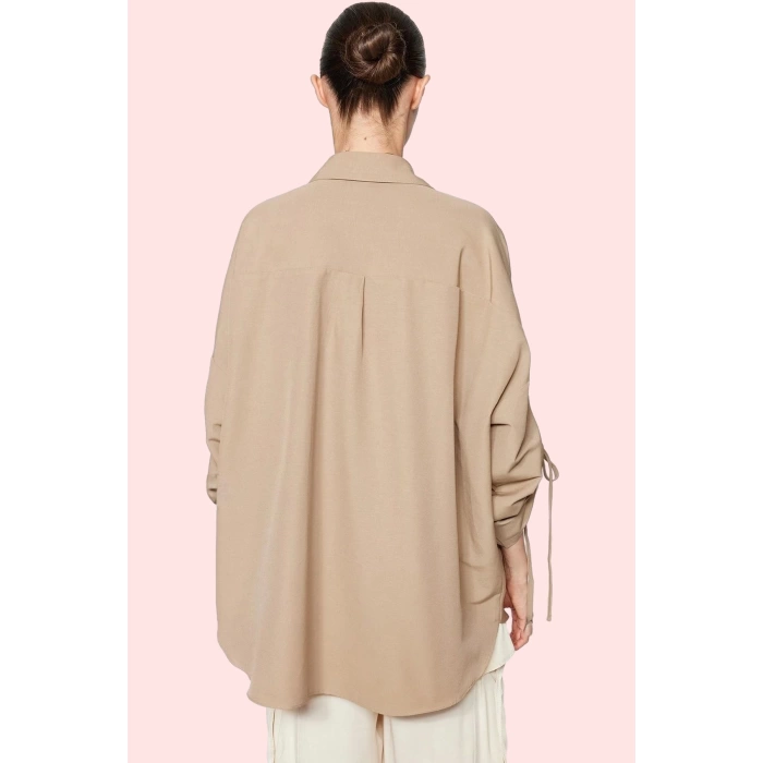 Kadın Uzun Kollu Pamuklu Gömlek; Ramadan Koleksiyonu Rahat Kalıp Günlük Stil Modern Tasarım