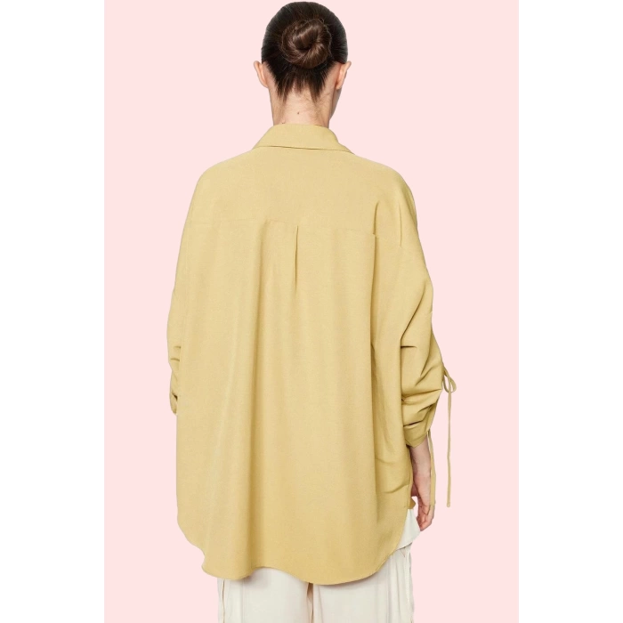 Kadın Uzun Kollu Pamuklu Gömlek; Ramadan Koleksiyonu Rahat Kalıp Günlük Stil Modern Tasarım