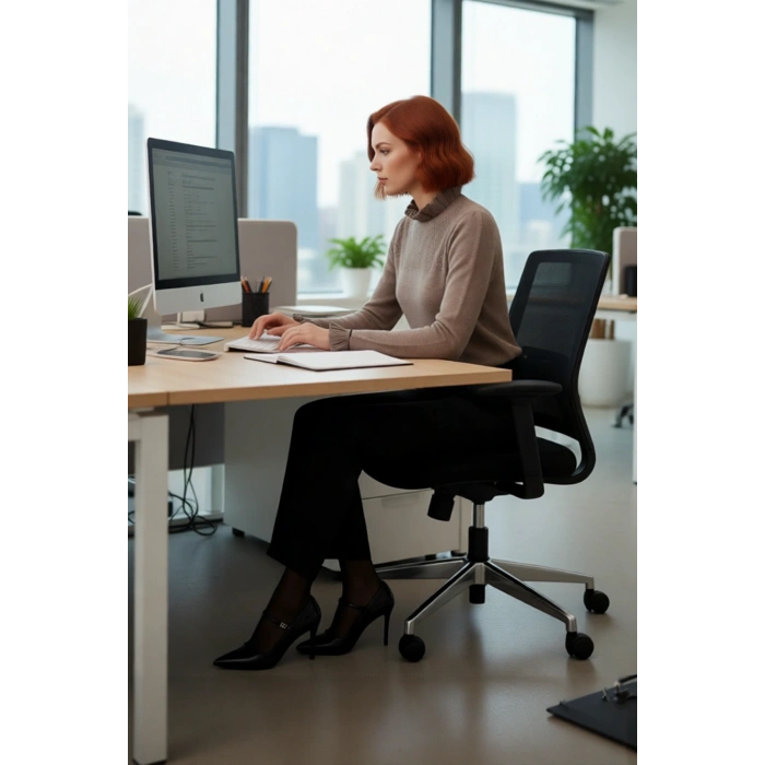 Kadın Uzun Kollu Regular Kesim Dik Yaka Ajur Desenli Bağcıklı Triko Kazak Kışlık Basic Stil