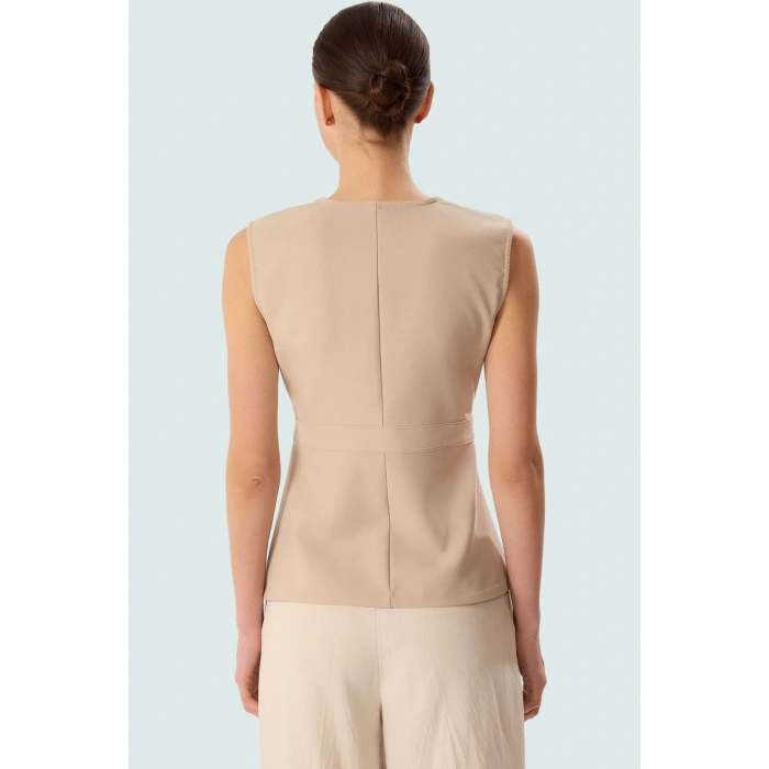Kadın V Yaka Kruvaze Bluz Yazlık Günlük Polyester Elastan Trend Tasarım Kaliteli İşçilik