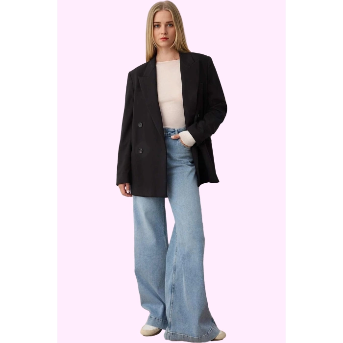 Kadın Wide Leg Comfort Jean Pantolon Pamuk Uzun Boy Günlük Şıklık Yaz Aylarının Vazgeçilmezi