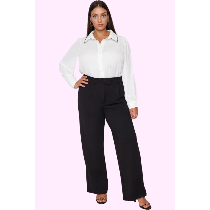 Kadın Wide Leg Pantolon Yüksek Bel Günlük Casual Ofis Şıklığı Hafta Sonu Dayanıklı Malzeme
